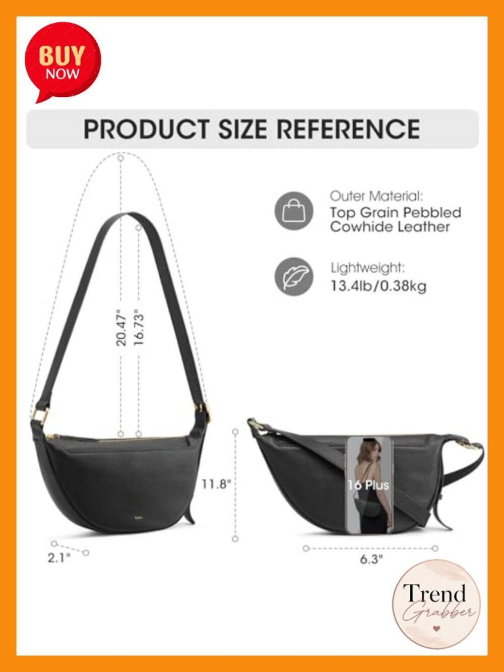 Women's Leather Crossbody Hobo Bag Small Shoulder Purse Adjustable Strap - Picture 3 of 6